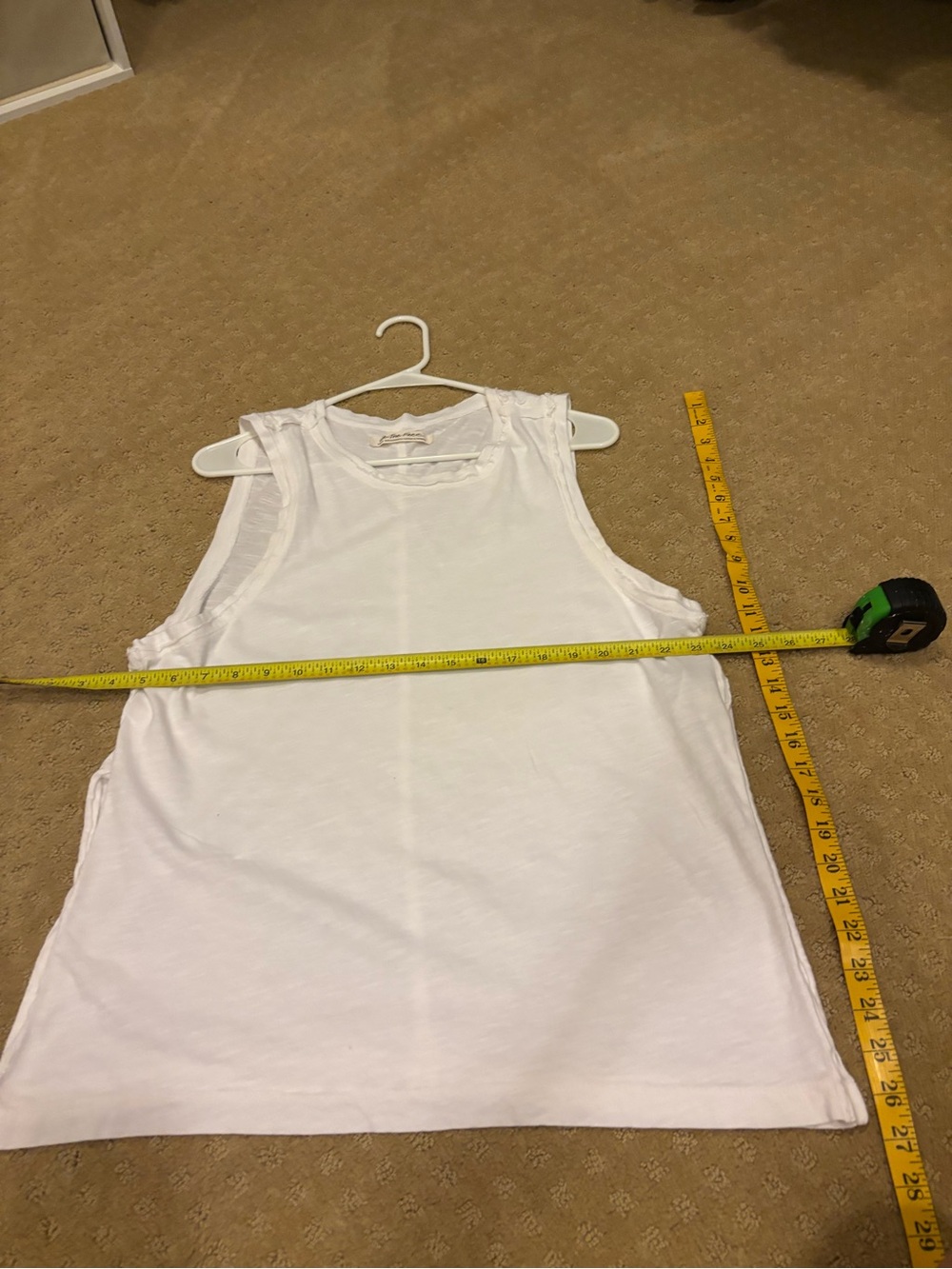 We The Free Free People S White Oversized Tank Top Raw Seam Slouchy Boho